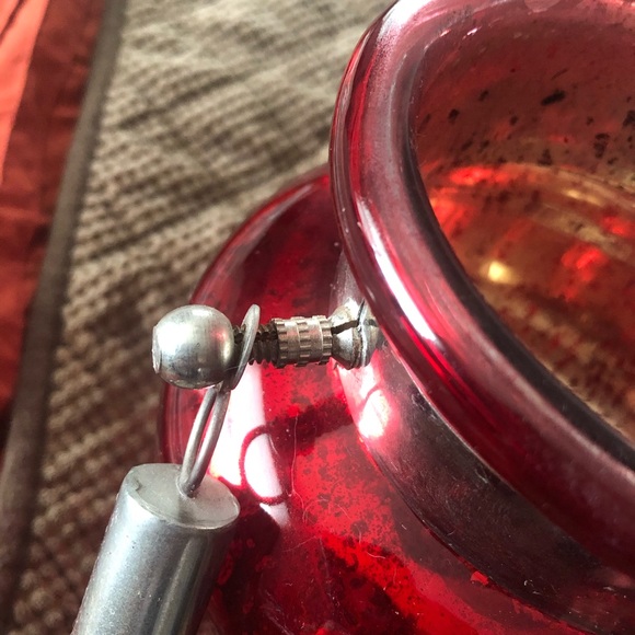 Other Nwt Approx 9 Tall Decorative Red Glass Vase With Rope Handle Poshmark